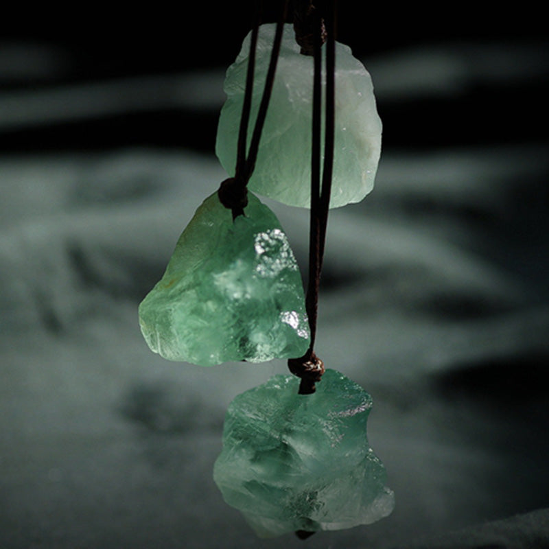 Natural Green Fluorite Balance Gemstone Neclace