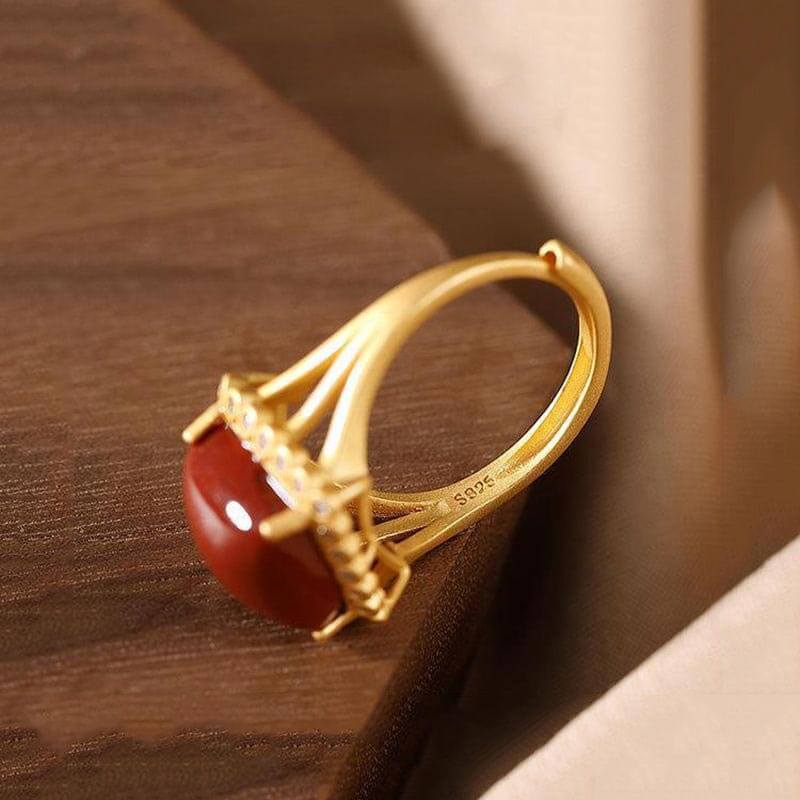 Red Agate Healing Ring