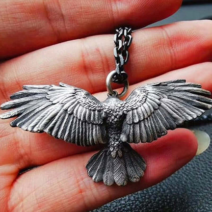 Motorcycle Viking Eagle Wings Necklace