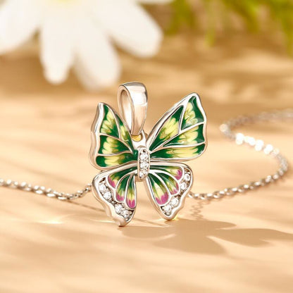 "Mystical Butterfly" Sterling Silver Zircon Necklace & Earrings & Ring