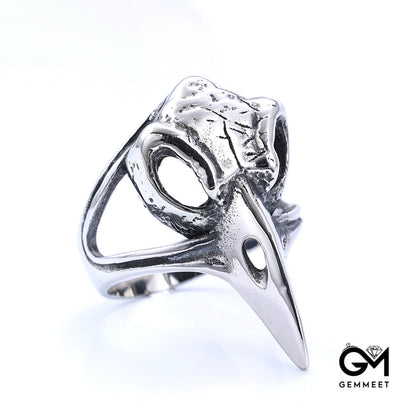 Viking Myth Raven Skull Titanium Steel Ring