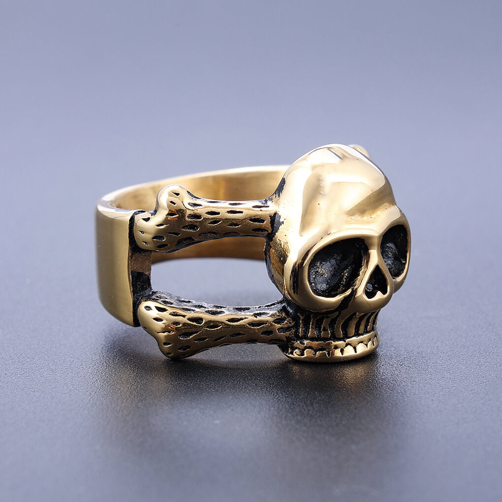 Stainless Steel Simple Bone Skull Ring