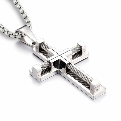 Jesus Christ Cross Pendant Stainless Steel Necklace