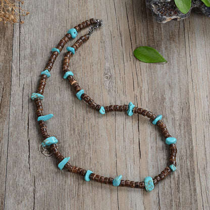 Trendy Coconut Shell Turquoise Necklace