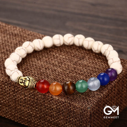 8mm Buddha Head Beads Colorful Bracelet