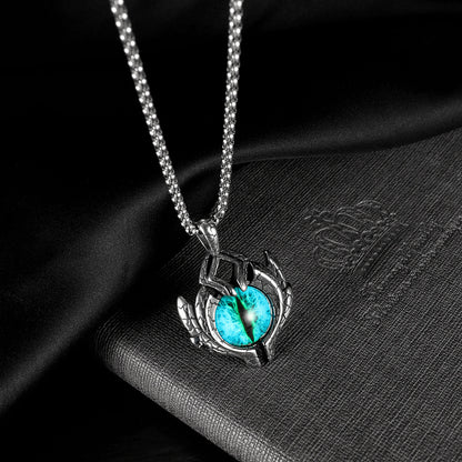 Titanium Steel Evil Eye Pendant Chain Necklace