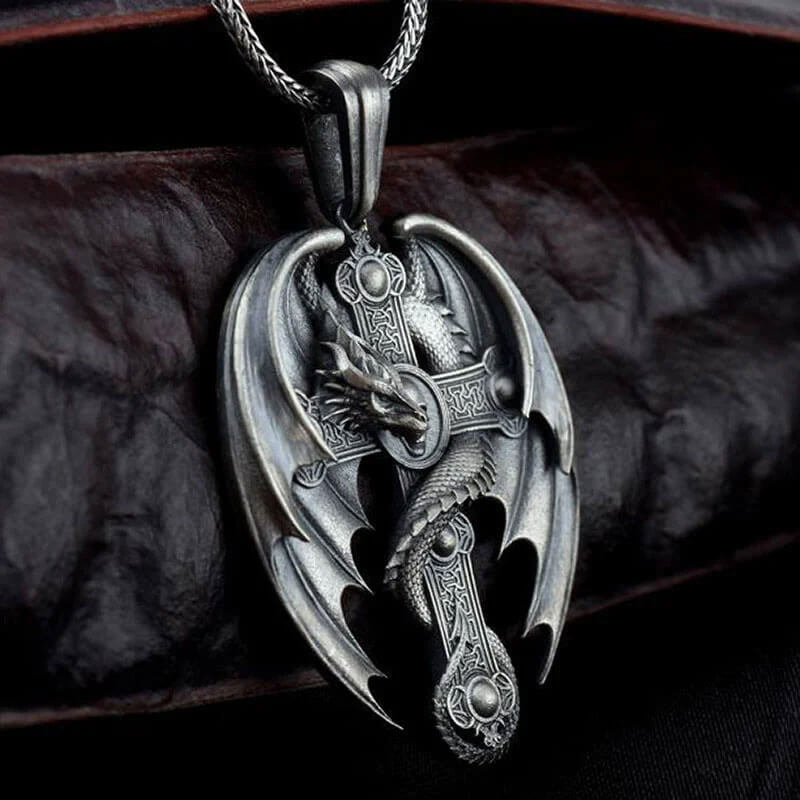 "Faith Energy" - Cross Dragon Skull Retro Necklace