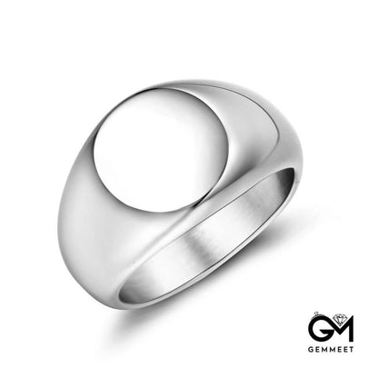 Round Flat Smooth Titanium Steel Ring