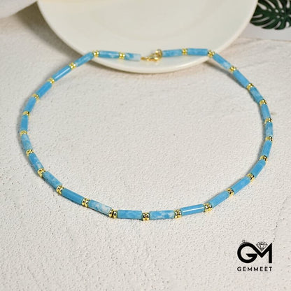 Larimar Turquoise Zircon Necklace Set