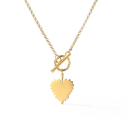 Cute Heart & Evil Eye Pendant Necklace