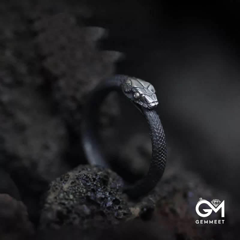 Punk Dark Ouroboros Pagan Ring