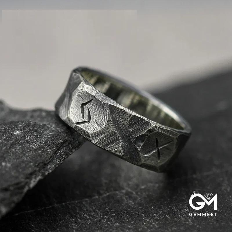 Vintage Viking Rune Hip Hop Ring