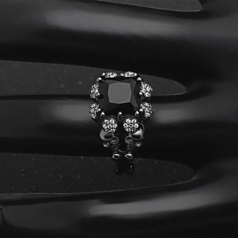 Gothic Shiny Dark Skull Ring