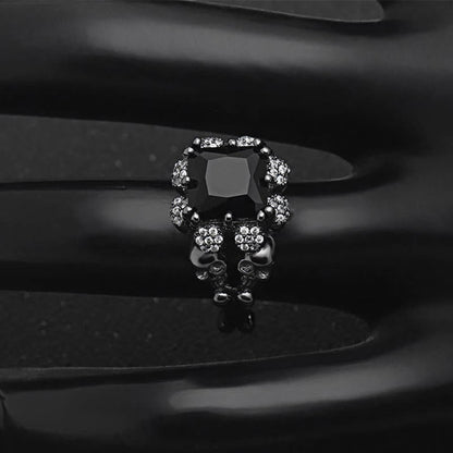 Gothic Shiny Dark Skull Ring