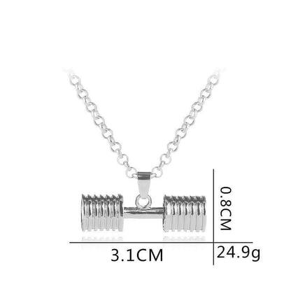 Men's Gym Dumbbell Fitness Necklace