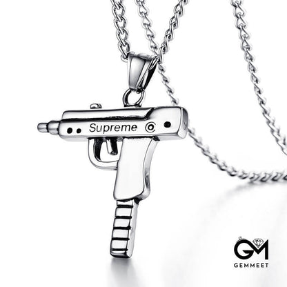 Titanium Steel Men's Pistol Necklace