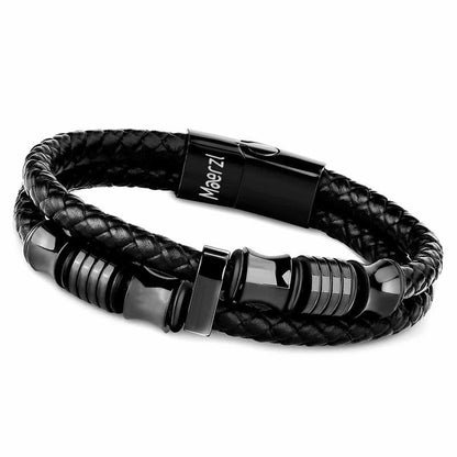 Men's Leather Multilayer Braided Rope Bracelet