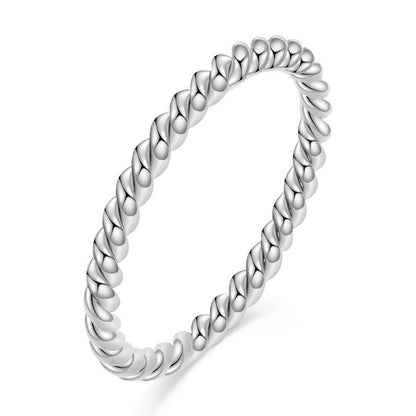 Simple Thread Three Color Spliced Titanium Steel Ring