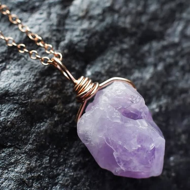 Delicate Amethyst Natural Crystal Necklace