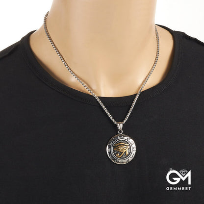 Stainless Steel Devil's Eye Pendant Necklace