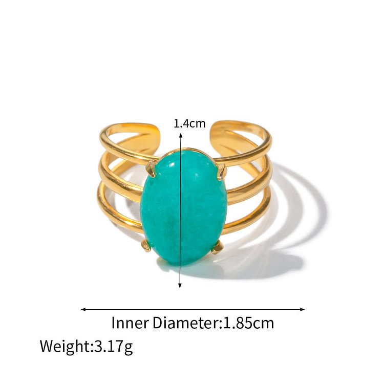 Fashion Turquoise Amazonite Adjustable Ring