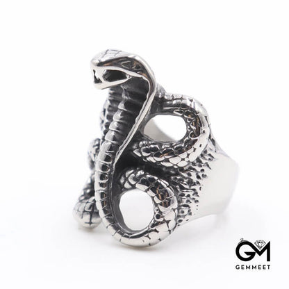 Vintage Boiled Black Snake Hydra Ring