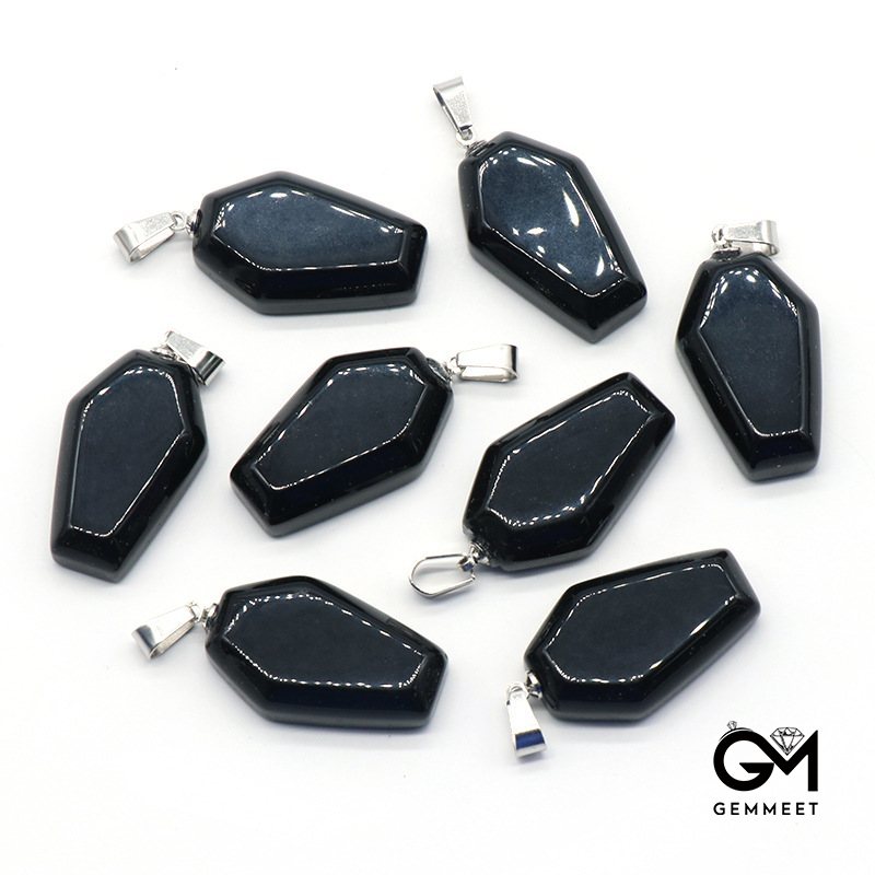 Obsidian Mini Coffin Board Fun Pendant