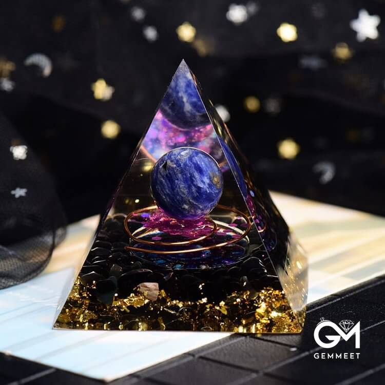 Lapis Lazuli Obsidian Orgone Pyramid