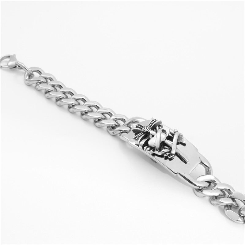 Cross-shaped Winding Punk Personality Bracelet for Men