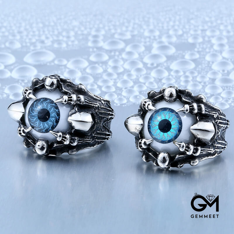 Stainless Steel Ghost Skull Eyeball Ring