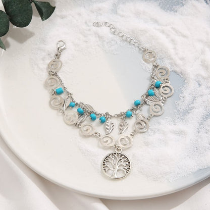 Turquoise Tree of Life Pendant Bracelet Anklet