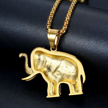 HIPHOP Jewelry Gold Plated Zircon Elephant Pendant