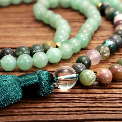 Green Aventurine Indian Agate Necklace Bracelet