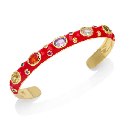 Cute Candies Color Stones Cuff Bangcle