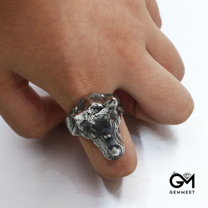 Rhino Head Animal Alloy Ring