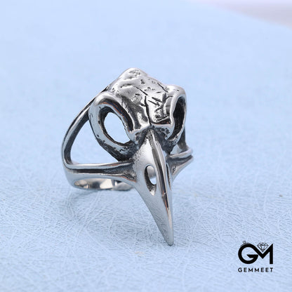 Viking Myth Raven Skull Titanium Steel Ring