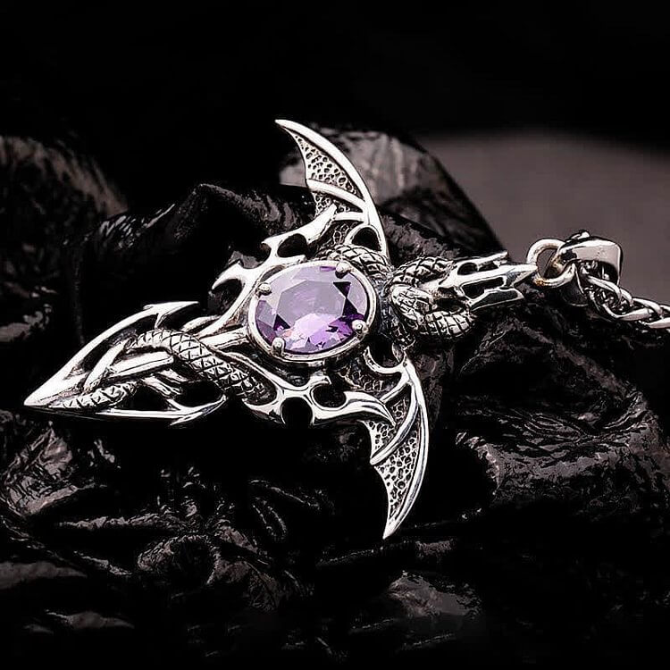 The Dragon Spirit - Amethyst Vintage Necklace