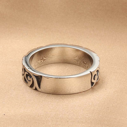 Plant Flower Vine Carved Retro Trendy Men's Ring