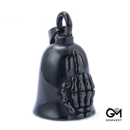 Middle Finger Skull Bell Pendant