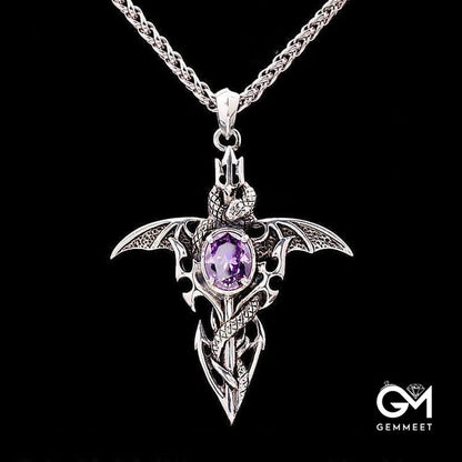 The Dragon Spirit  Amethyst Vintage Necklace