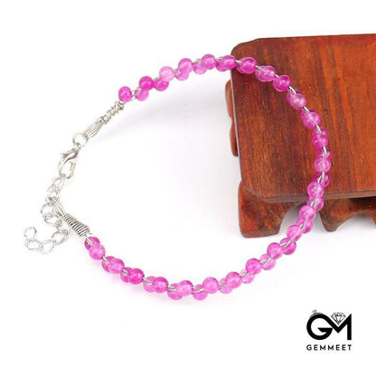 Simple Woven Crystal Bead Bracelet