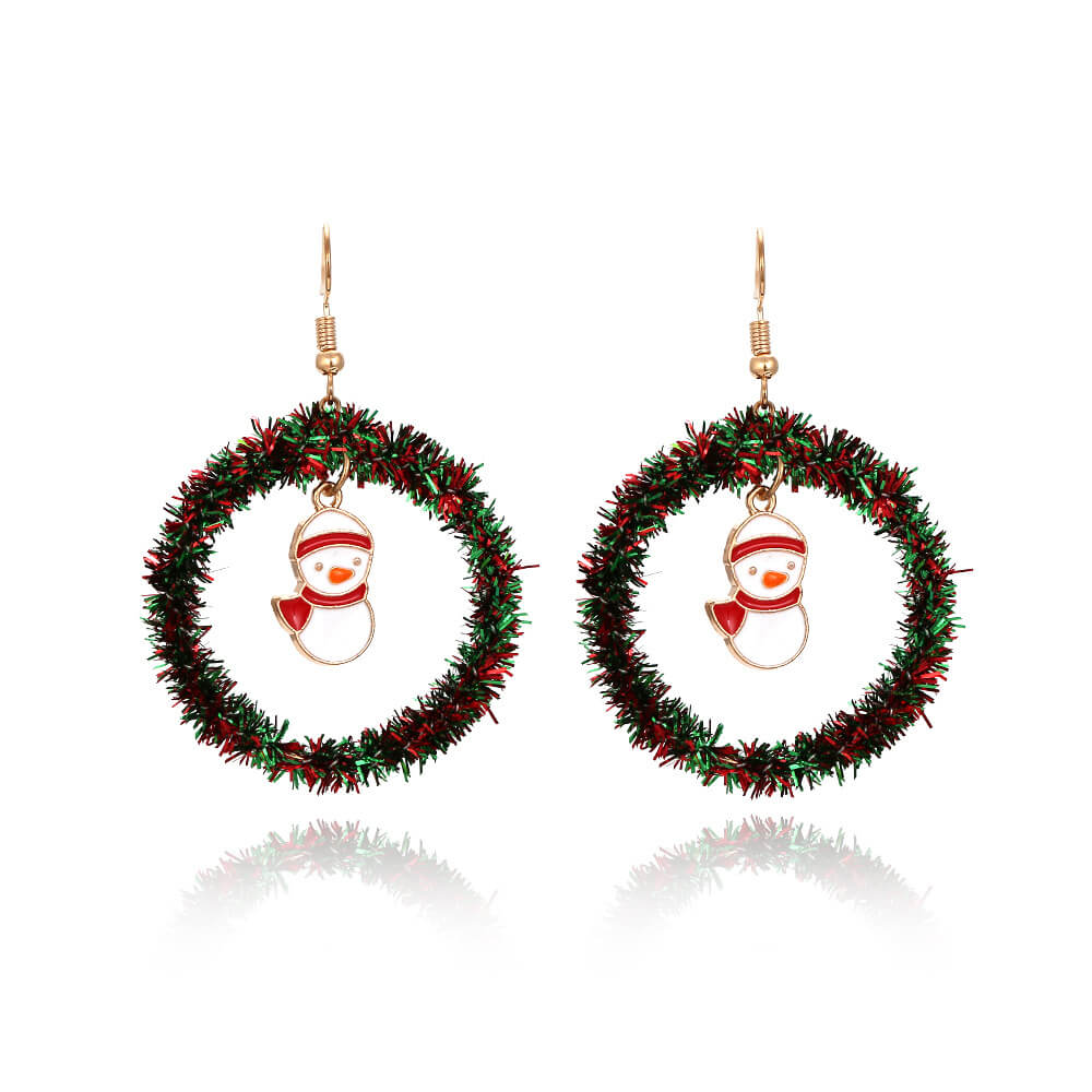 Christmas Earrings Handwoven Personality Christmas Tree Sika Deer Earrings Ornaments