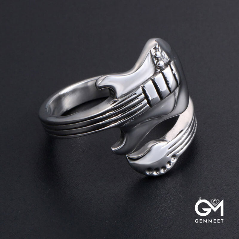 Titanium Steel Rock Music Guitar Ring