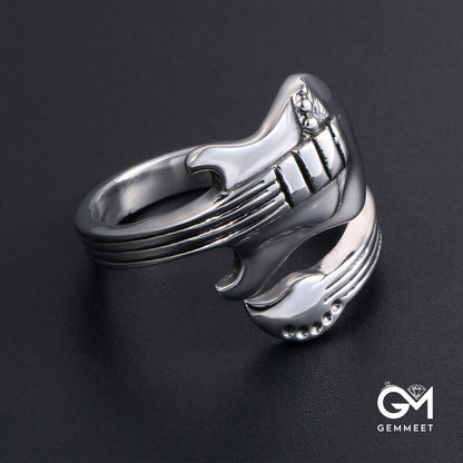 Titanium Steel Rock Music Guitar Ring