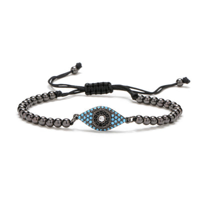 Evil Eye Full Stone Pendant Adjustable Bracelet