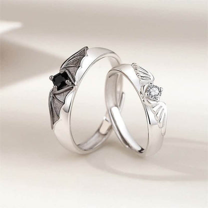 Angel and Devil Couple Promise Ring