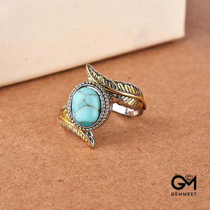 Turquoise Feather Ring