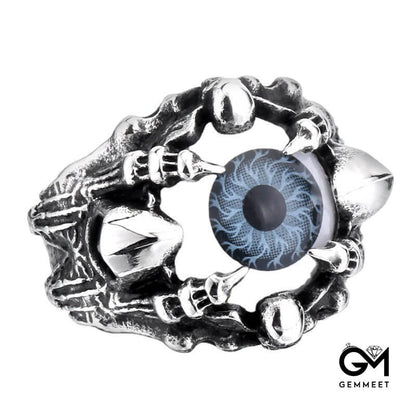 Stainless Steel Ghost Skull Eyeball Ring