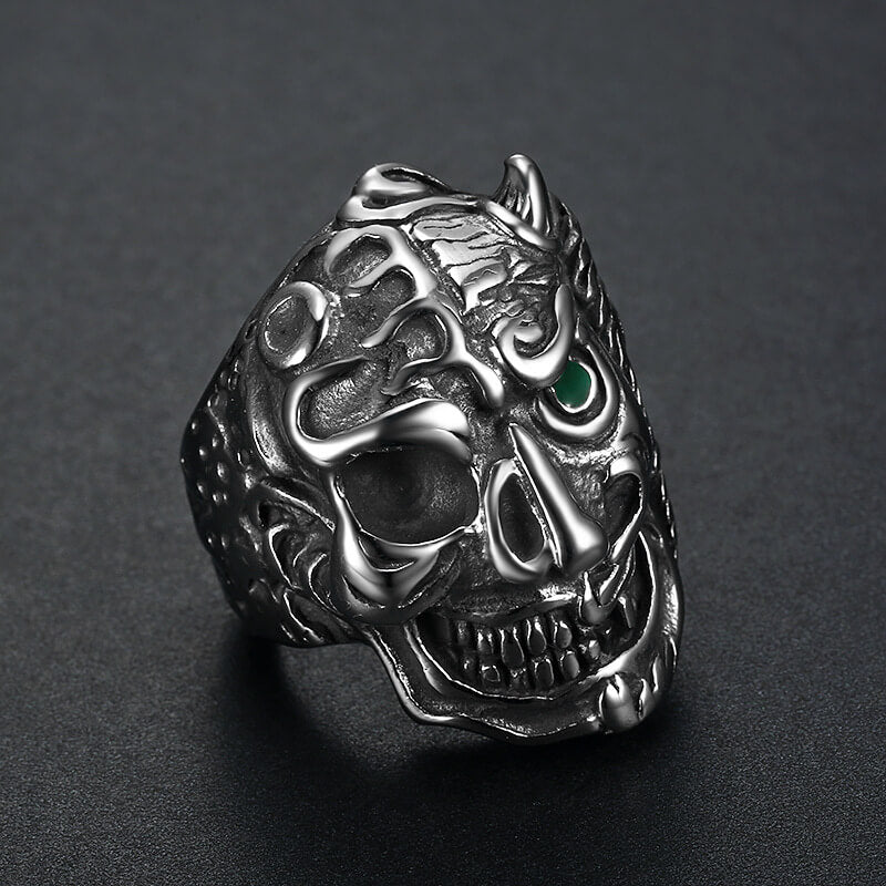 Figure Image Stainless Steel Skull Ring for Men