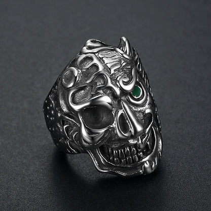 Figure Image Stainless Steel Skull Ring for Men